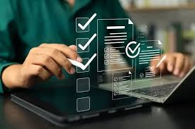 Checklist for loan approval showing credit score, documents, income proof, and more.